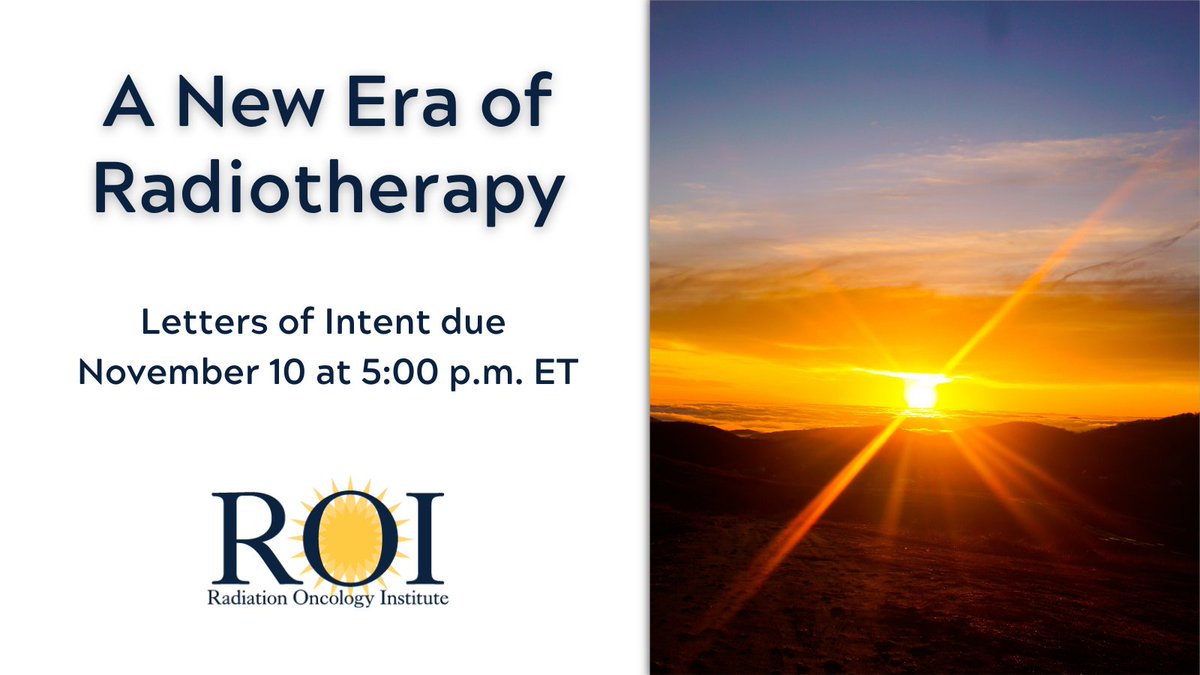 2 weeks remain to submit your letter of intent for 'A New Era of RT' funding opportunity. More info at bit.ly/ROI-Funding. Don't miss your chance for grants up to $100K over 2 years. New #RadOnc research awards on emerging RT methods will be announced in spring 2023.