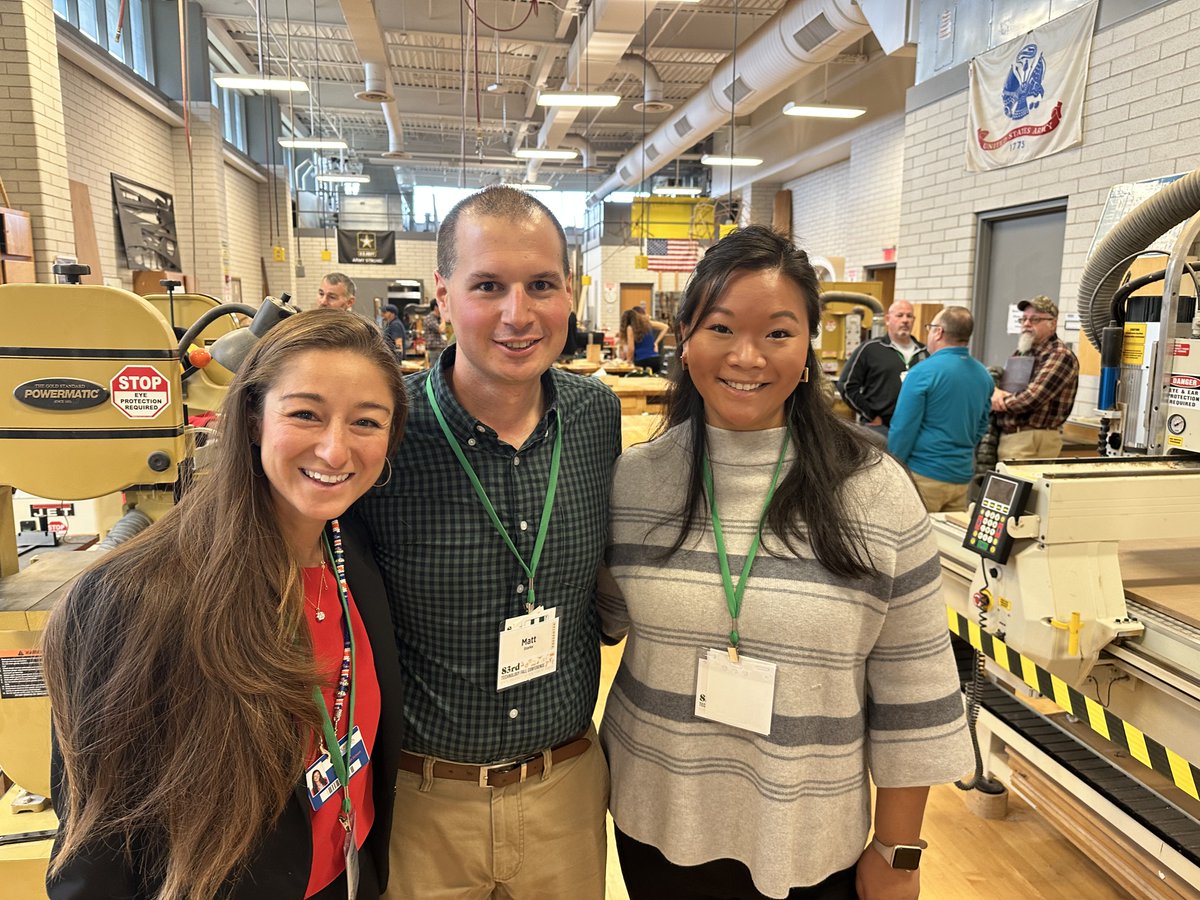 StarkeInd's tweet photo. Having a blast at the @SUNYOswego #TechEd Fall Conference with @misslaroccalhs &amp; @Cerroni_Teched! Spreading the word about @LCSDOfficial @LiverpoolCSDNY #LHSTechEd &amp; #CTE. #LiverpoolLeads @MsD_atLCSD @MrLawrence_LCSD @BrettRWoodcock https://t.co/bH3HzbhaWX