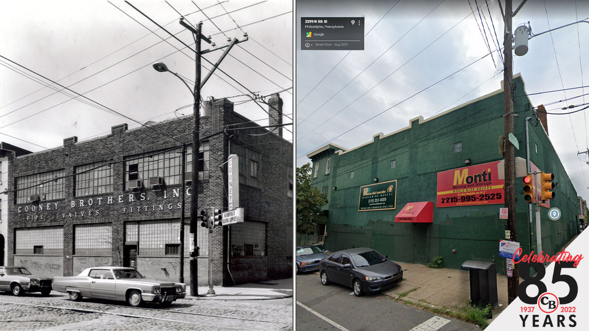 Founded in 1938, Cooney Brothers' first location was at 520 W Lehigh Street in Philadelphia, an empty lot today. 

In 1946 Cooney Brothers relocated 4 blocks south to the corner of N 5th and W Dauphin Streets, home until 1996 when we moved to the current spot in Plymouth Meeting.