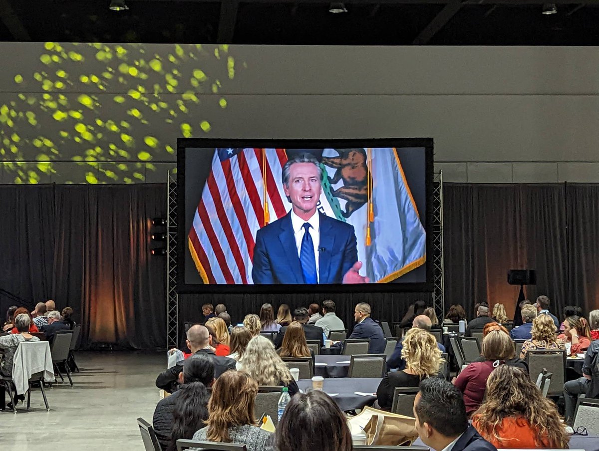 CPCA's tweet photo. 🎉 Our opening session has kicked off, starting with a land acknowledgement, welcome by CPCA's President & CEO Francisco J. Silva, and a message from Governor Newsom! #MeetingtheMoment #CPCA22AC https://t.co/zxdA7b7QJc