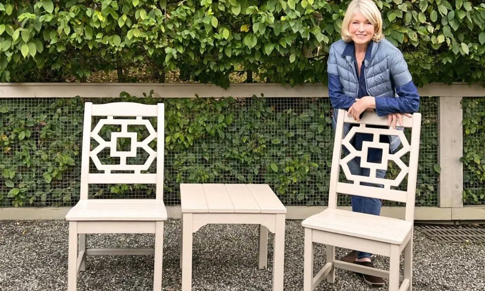 The Martha Stewart by Polywood line features a full assortment of all-weather outdoor furniture, debuting with the Chinoiserie Collection. Among the signature pieces are the Chinoiserie Rocking Chair, the Deep Seating Chair and the Deep Seating Sofa. buff.ly/3WaAlGj
