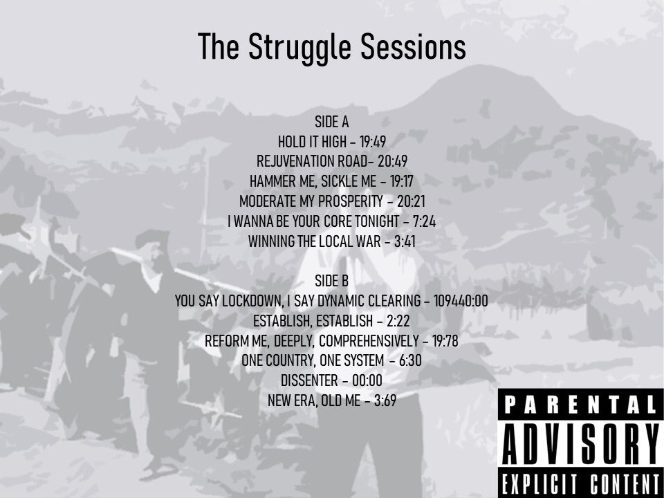 Not sure which I like more for the third album by Yan’an Rectification Movement - the cover art, or that track list