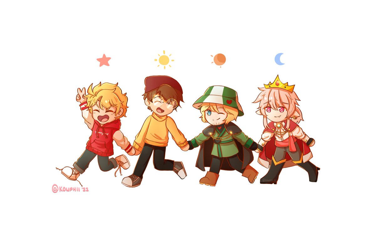 kouphii's tweet photo. together 🌟☀️🌘🌑

#sbifanart #tommyinnitfanart #wilburfanart #philzafanart #technofanart <3 https://t.co/hWpa42rrWC