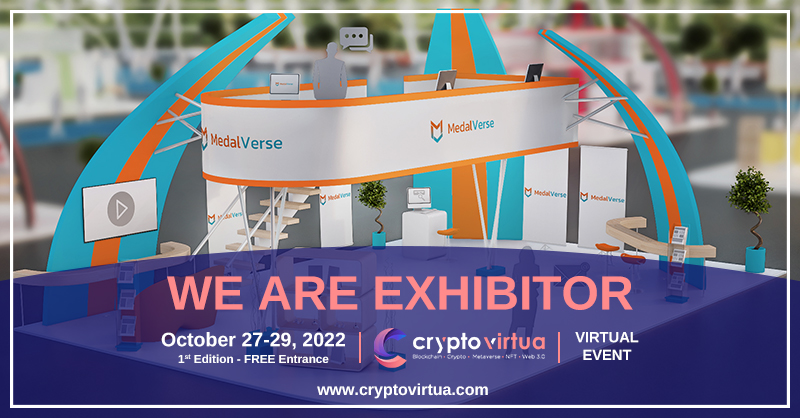 MedalVerse's tweet photo. Nous sommes présents au salon virtuel @CryptoVirtua  jusqu'au samedi 29 Octobre. N'hésitez pas à venir nous rendre visite sur le stand! https://t.co/eVKZZ5DqEz