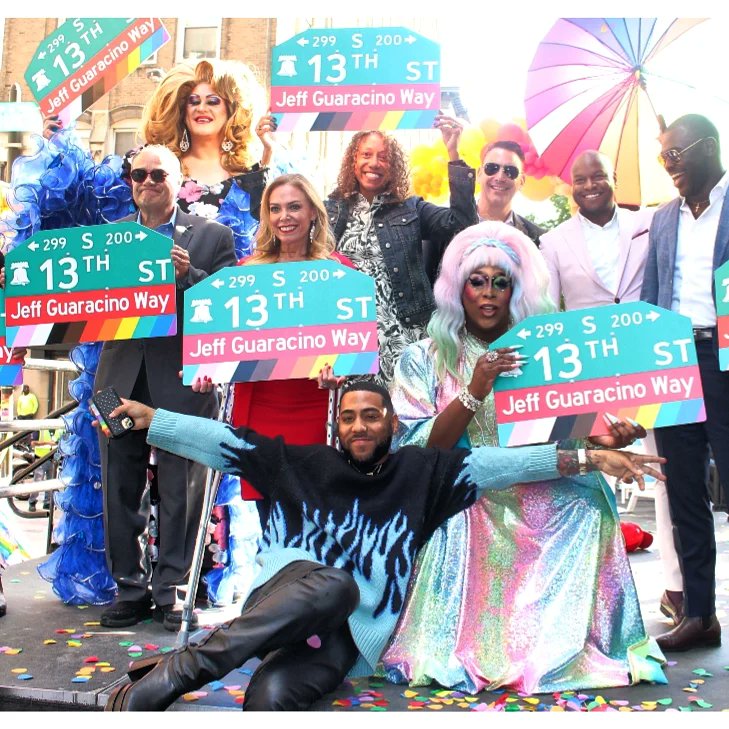 🏳️‍🌈📰 S. 13th Street segment renamed in honor of gay tourism trailblazer, Jeff Guaracino! #PhillyStreetSigns Jeff Guaracino was a pioneer in tourism and marketing towards the LGBTQ+ community, and the former CEO and President of VISIT PHILADELPHIA. #gayborhood #philly #🏳️‍🌈