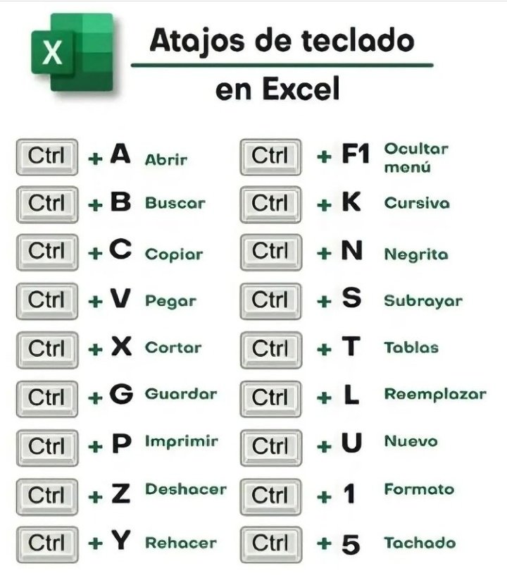 TIC Educativas???????? on Twitter: "#ExcelTips Conoce los atajos del teclado en  #Excel. Visto en https://t.co/8hUT2qdGaI https://t.co/VsjB8paEDC" / Twitter