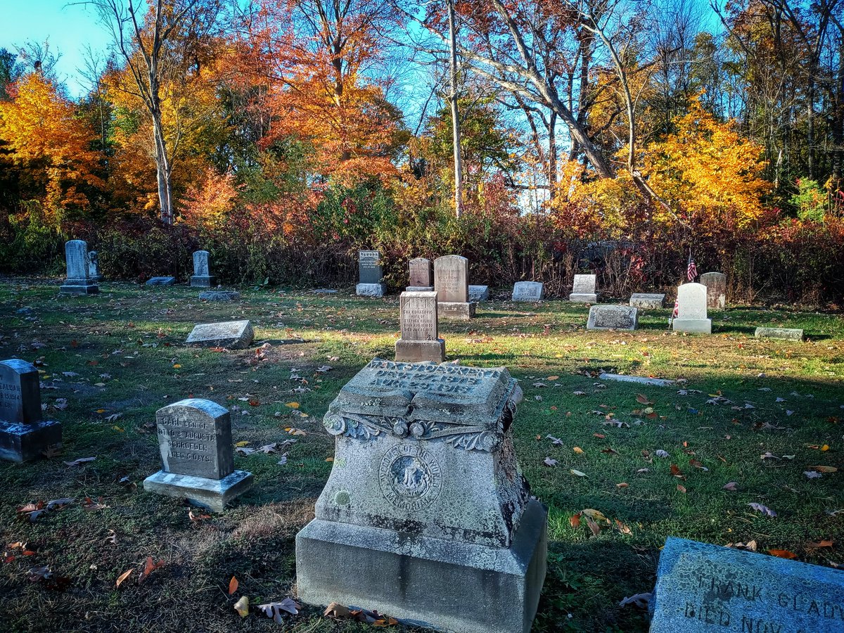 There's nothing quite like a cemetery in the woods in New England at sunset in October.