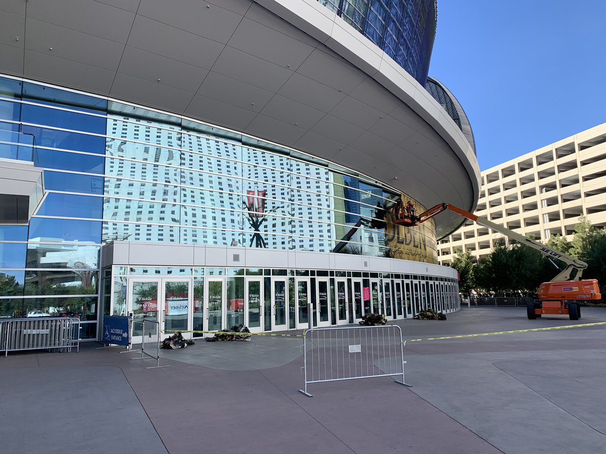 When one thing comes down, another is sure to go up. Soon going to be a Kelly Green front on T-Mobile Arena!