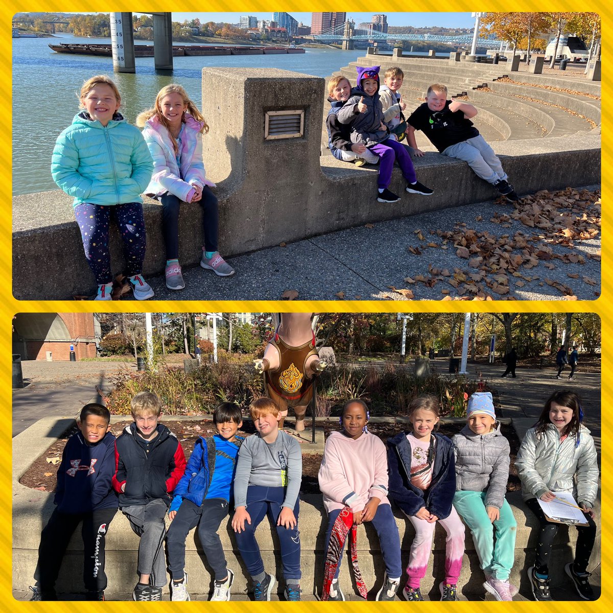 MrsSnipes105's tweet photo. Oh how we’ve missed field trips! We had the best time downtown at Sawyer Point completing our Cincinnati history scavenger hunt today! We learned a lot, enjoyed the beautiful fall weather, and had SO MUCH FUN together! @BlueAshElem #ThirdGrade #CincinnatiHistory #SocialStudiesFun https://t.co/GxYEwXOkpE