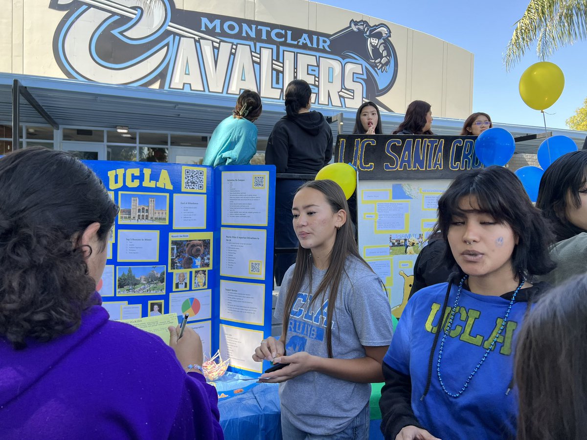 Our annual AVID College Fair - UC and CSU edition, was a big lunchtime success. Great job, Junior Class of 2024! Ⓜ️💙🖤