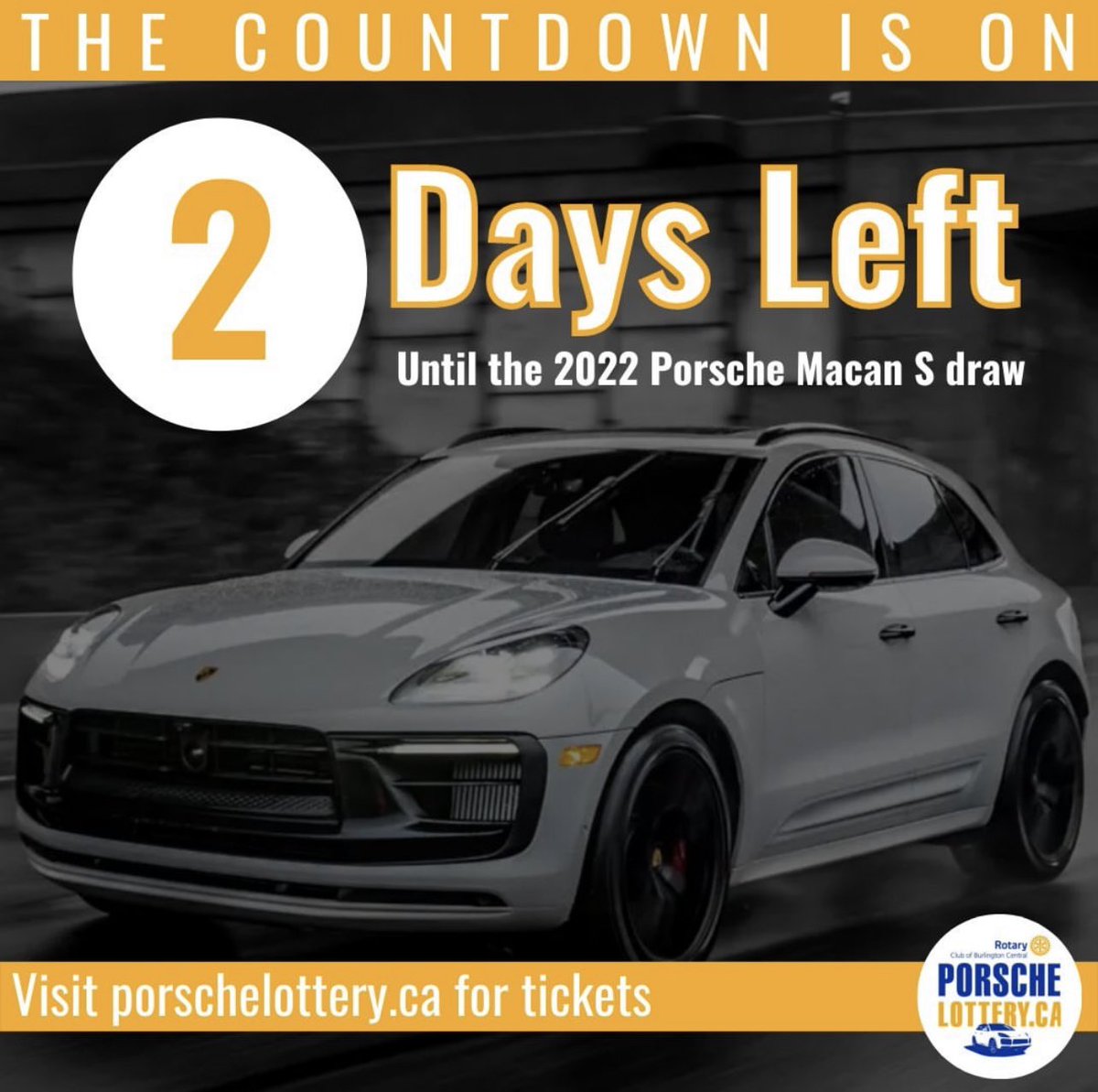 Wow 😮 Only 2 days left. porschelottery.ca #Lotto #ontario #canada #toronto #blogto #lottomax #pmlotto #lottery #rotary #fundraiser #fundraising #torontorealestate #Oakville #burlon #hamon #Mississauga #cp24 #ctv #cbc #rotary