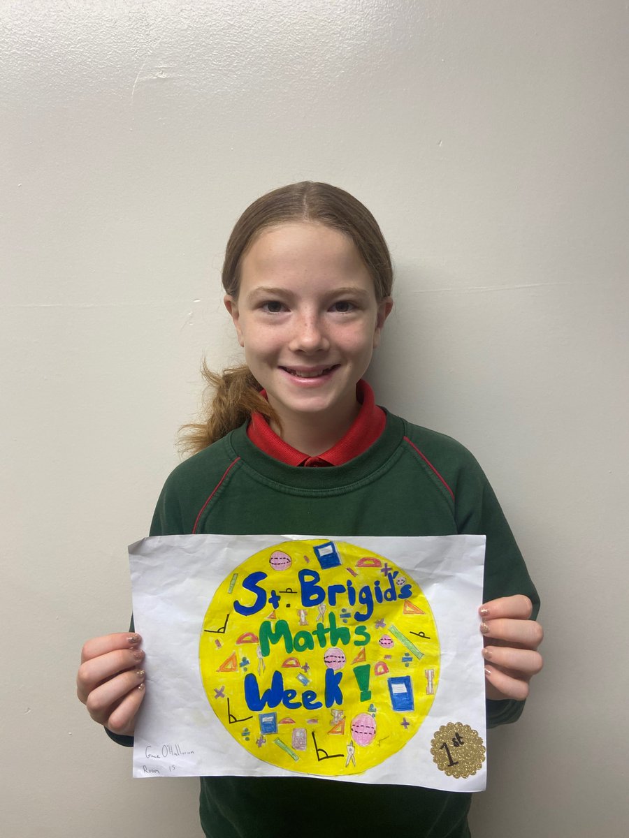 stbrigids_gns's tweet image. Congratulation to Grace from 6th class who won our Maths Logo Competition 👏🏻 #mathsweek2022