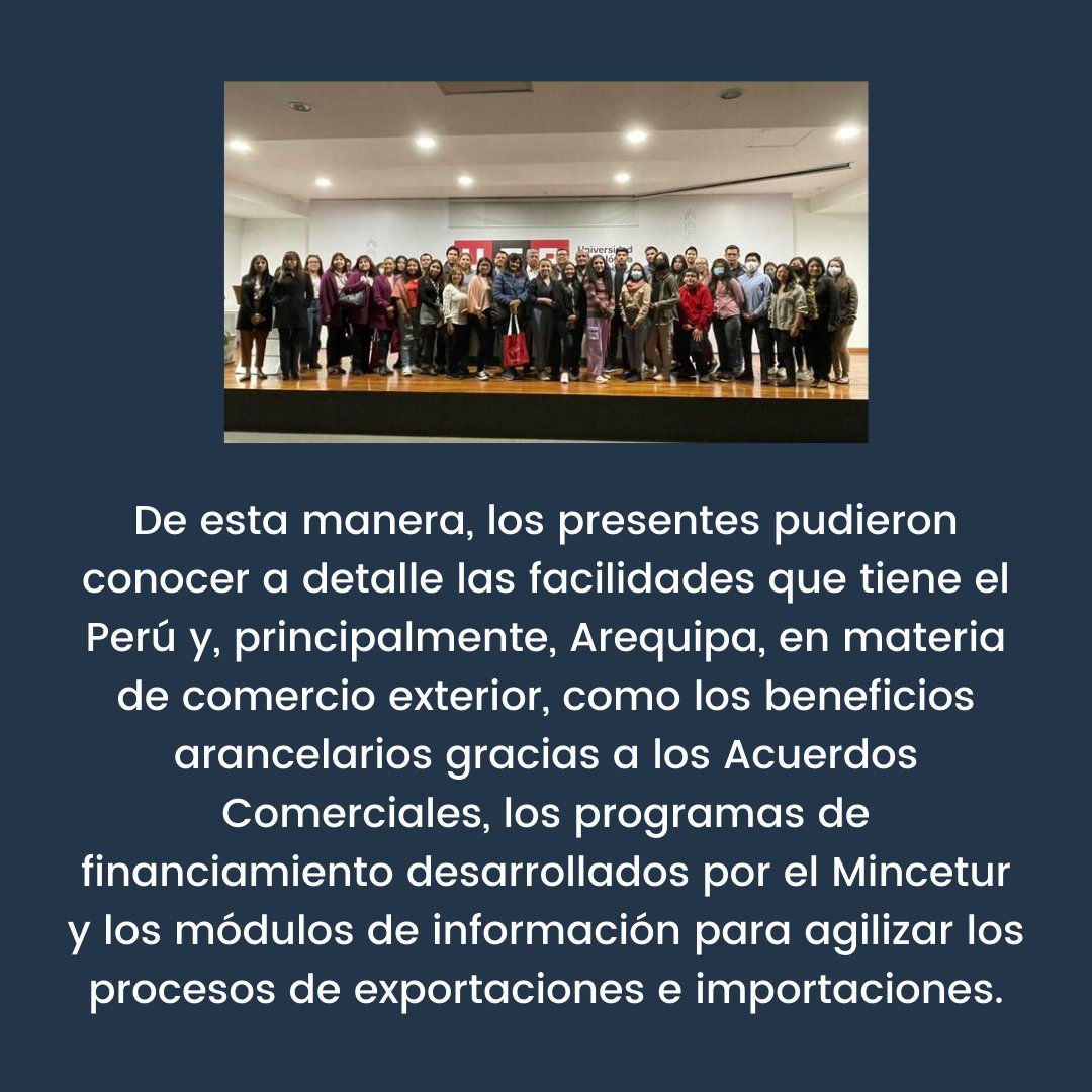 💬#Noticias | Con el objetivo de potenciar el crecimiento del comercio exterior en Arequipa, Mincetur desarrolló en la región el seminario presencial denominado “Herramientas de Facilitación del Comercio Exterior”.