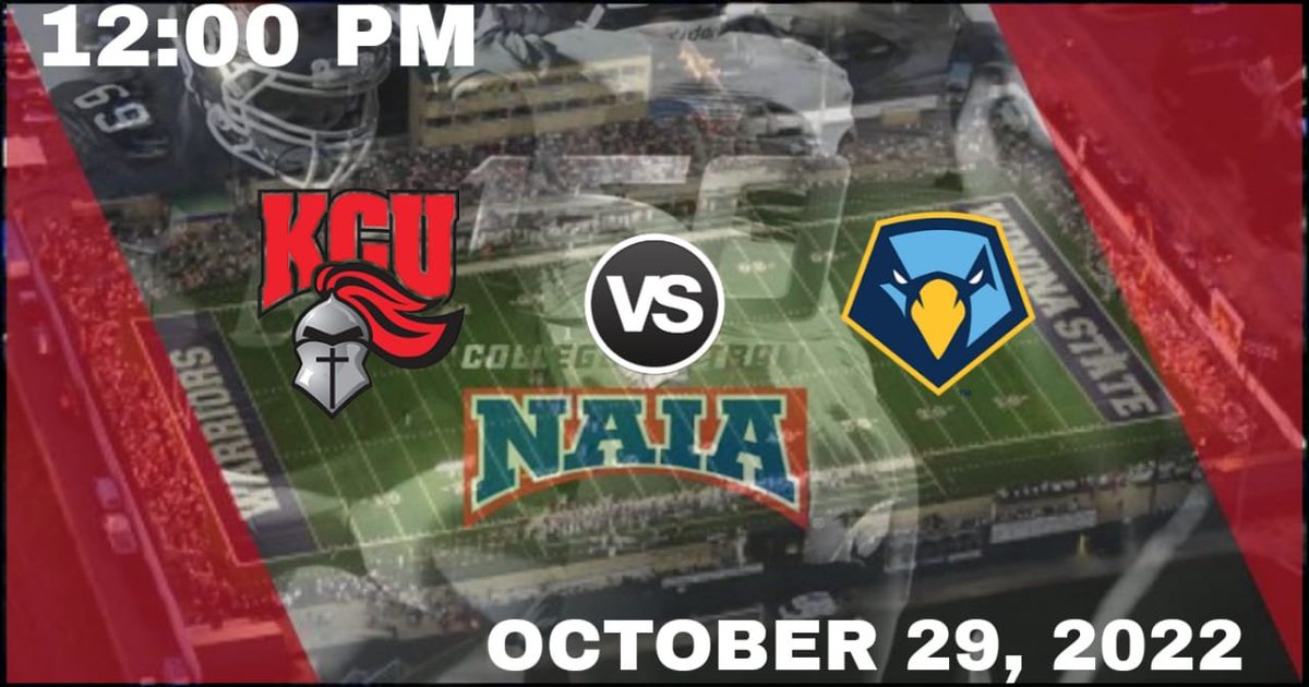 12:00 PM October 29, 2022 🔗 bit.ly/3NeWiQn Kentucky Christian vs Point | LIVE NAIA Football @GoKnightsFB @CoachJugSmith @d_vilsaint @SMTJAY_ @DylanDewitt44 @austin18mullins @CoachRichRaglin @CampusKcu @chadvanderhoof4 @BoseDemetri @CoachSWalters @CoachAlexBelll