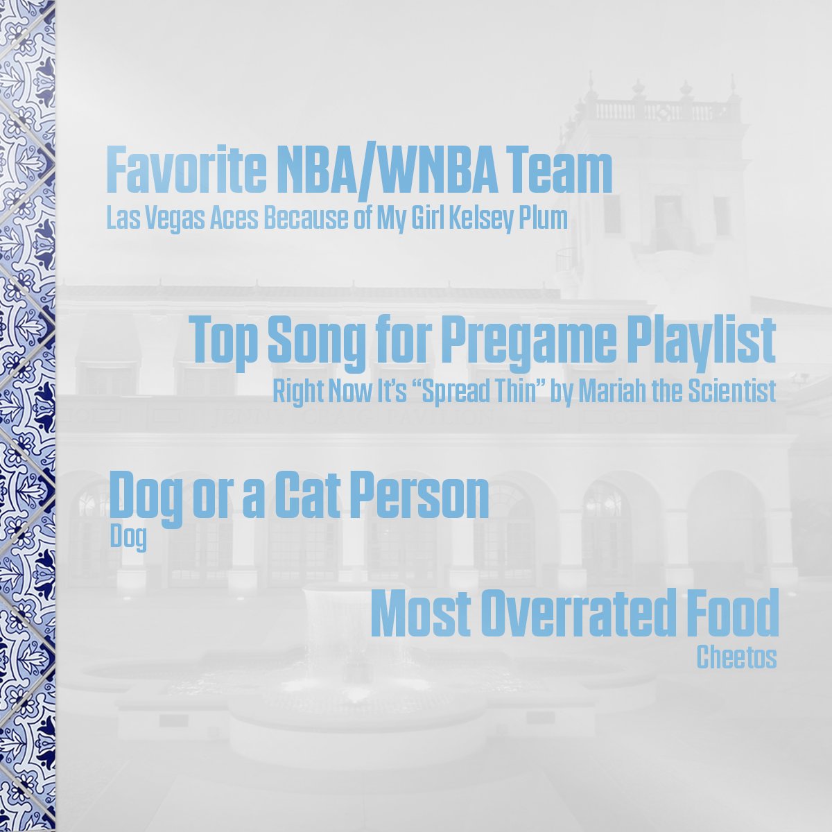 With the season getting closer and closer, it's time to get to know our newcomers a little better! First up is guard Jess Finney! 💙

#GoToreros #LockedIn