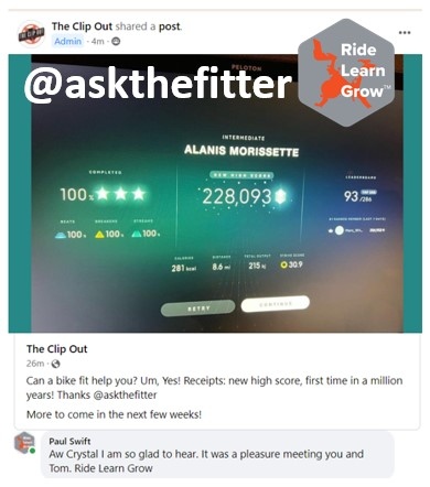 Askthefitter's tweet photo. OMG! I got to meet Crystal and work with her bike fit and today she posted about it.
Love The Clip Out. @clipoutcrystal
#pelofam #peloton #pelotonbike #pelotoncycle #pelotonaddict #ridepeloton #pelotoncommunity #shortietribe #xxltribe #trainpeloton #pelotoncycling https://t.co/FfUqojWP75