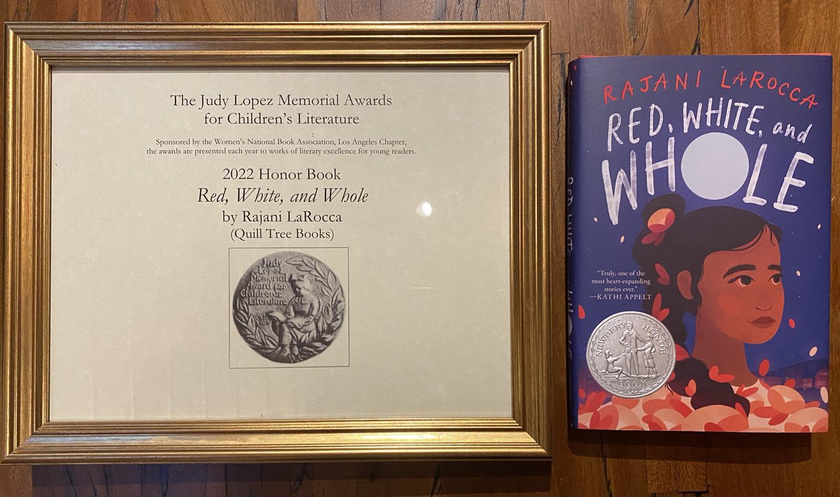 Going up on my wall soon! Huge thanks to the @judylopezaward committee and congratulations to fellow honorees @VeeraHira @AuthorLisaFipps and Alda P. Dobbs!