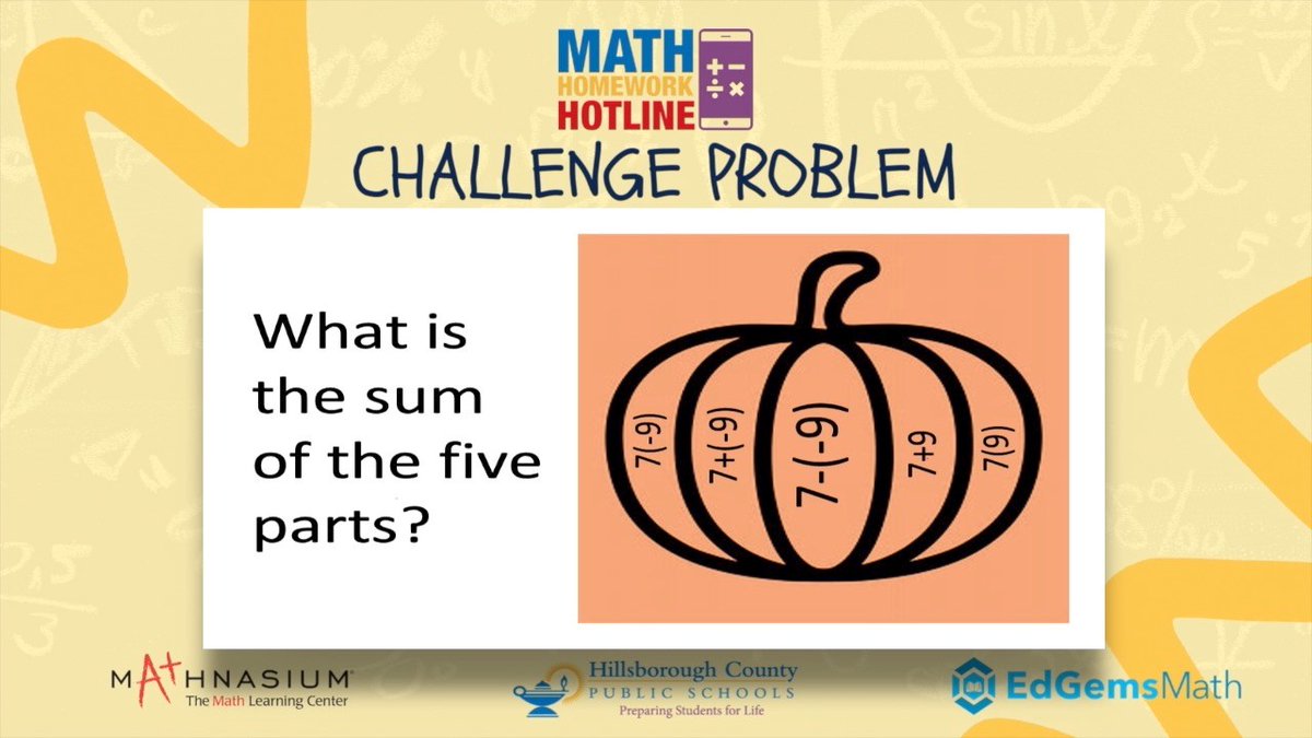 Math Homework Hotline is on now until 7PM. Call in to solve tonight’s Challenge Problem, brought to you by our sponsors, @Mathnasium & @EdGems_Math.
Call (813) 840-7260 and see if you will be tricked or win a treat!
#Math #MathHomeworkHotline #MathMatters #MathHelp