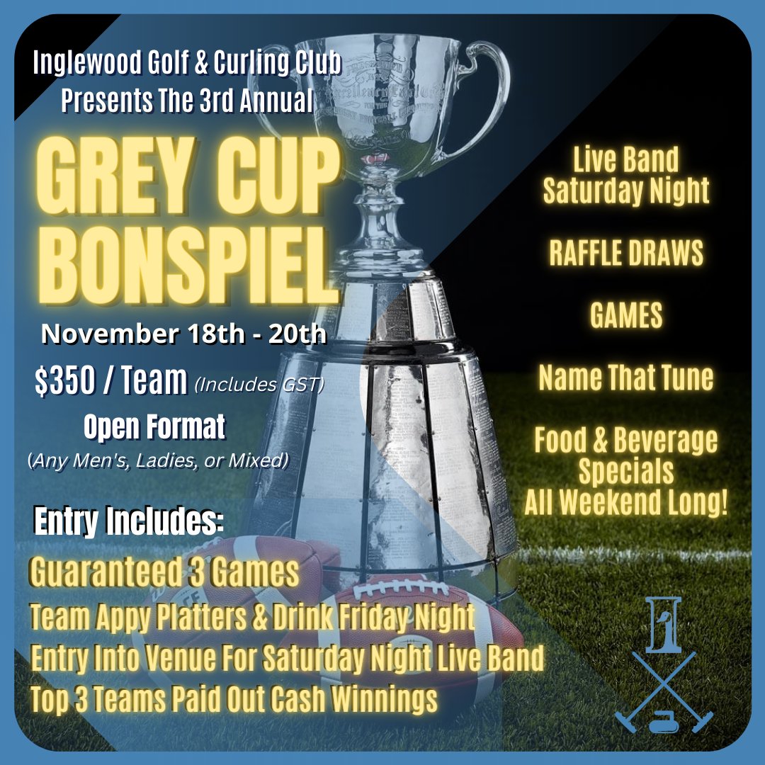 Golf_Inglewood's tweet image. The 3rd Annual Grey Cup Bonspiel is 3 weeks away. Here are a few throwbacks from last year's event. If you haven't done so, be sure to register today. All skill levels welcome to play in this super fun event 🥌🏈

#calgarycurling #curlingbonspiel #absurling #greycup Inglewoodgcc