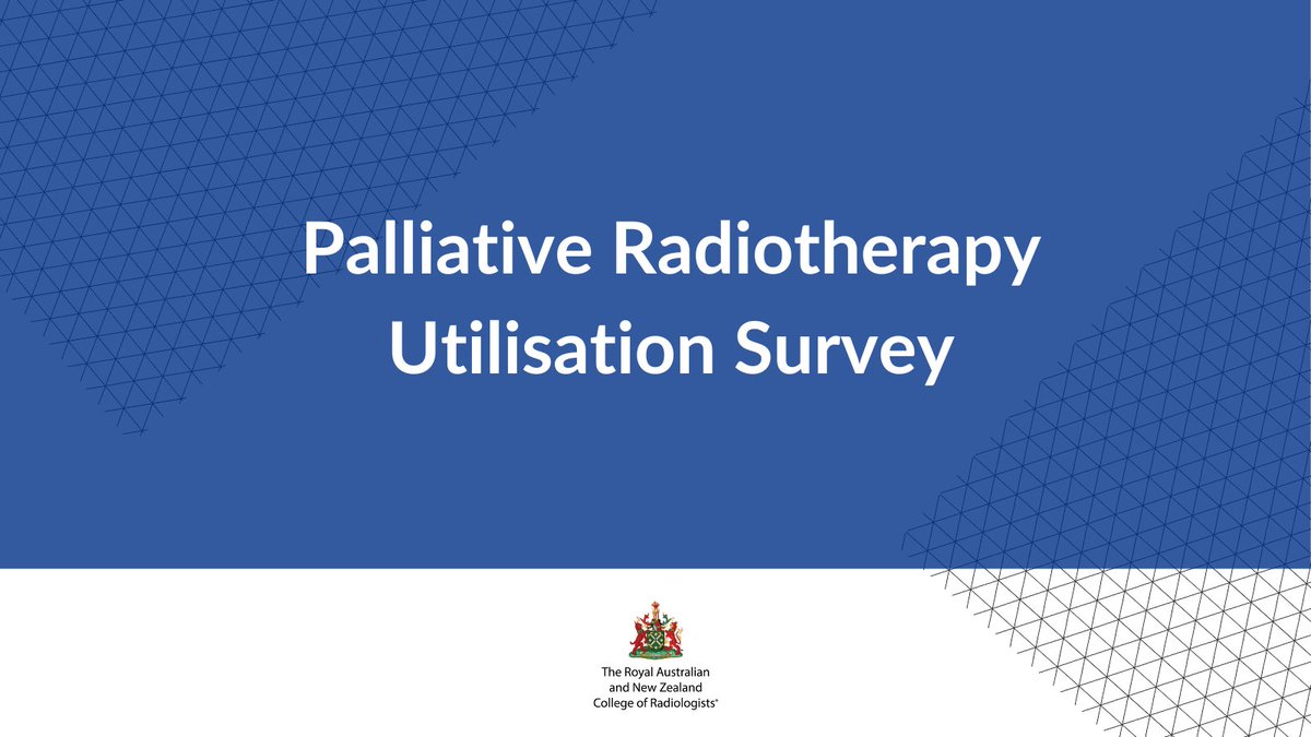 This voluntary, RANZCR approved ANZPROG survey uses 5 case studies to assess the current utilisation of advanced palliative RT techniques & technologies in Australia & New Zealand. Responses will be de-identified & reported in aggregate only. ow.ly/7FRL50Lh54X