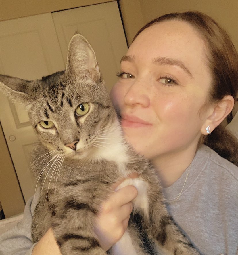 tlorrainemarie's tweet photo. This photo represents my brand because I’m all about my cat and just keeping a smile on my face. It’s the little things that bring me joy and this guy is one of them 😻 #MCO335 https://t.co/YDDFBw9Oab