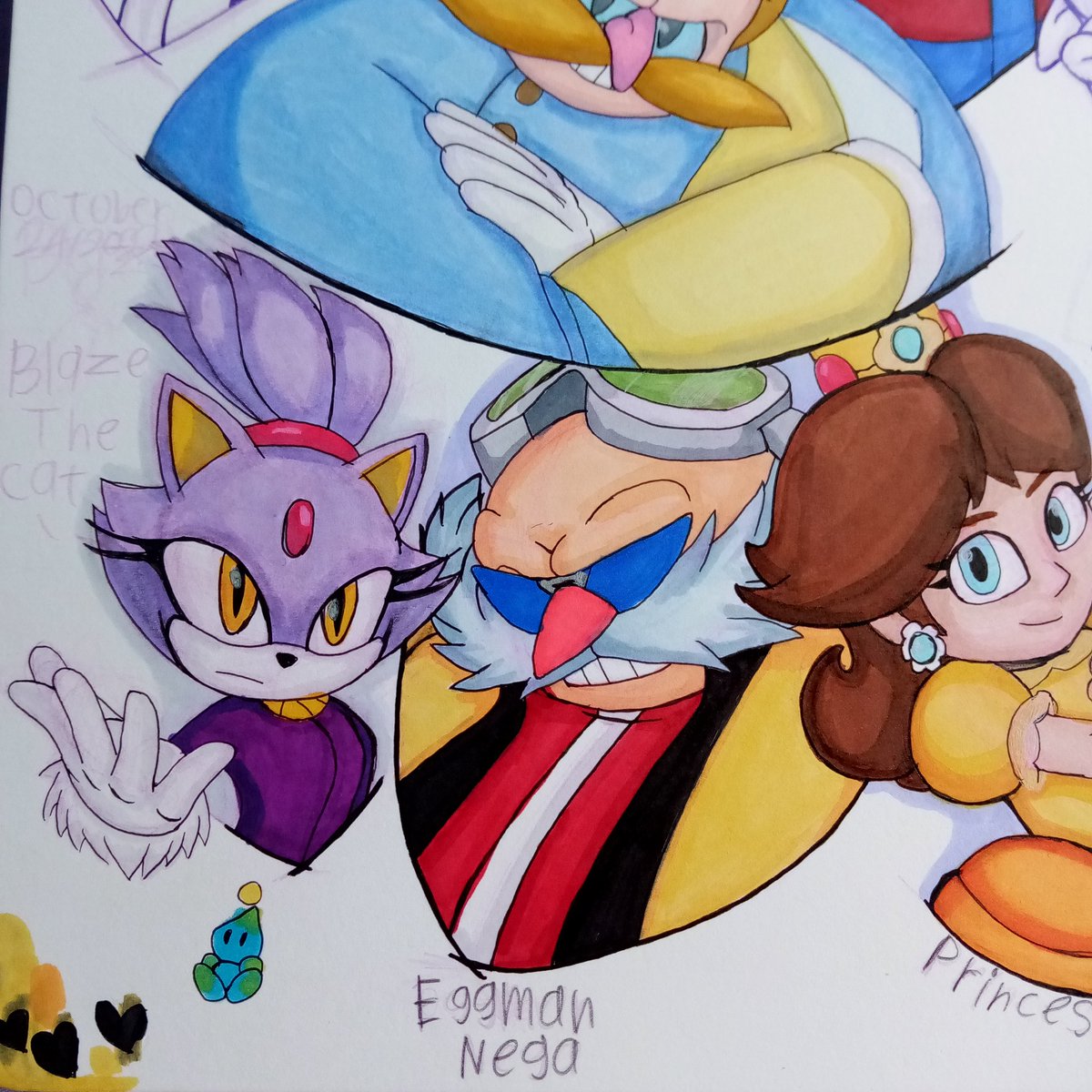 MorphoNega's tweet photo. My new sketchbook #eggmannega #dreggmannega #steveeggman #mopho #eggmansbrother #blazethecat #princessdaisy #yoshi #mario #sketchbook #drawingbook #drawingwhatevertheheckiwant #doodle https://t.co/qeOrITQclP