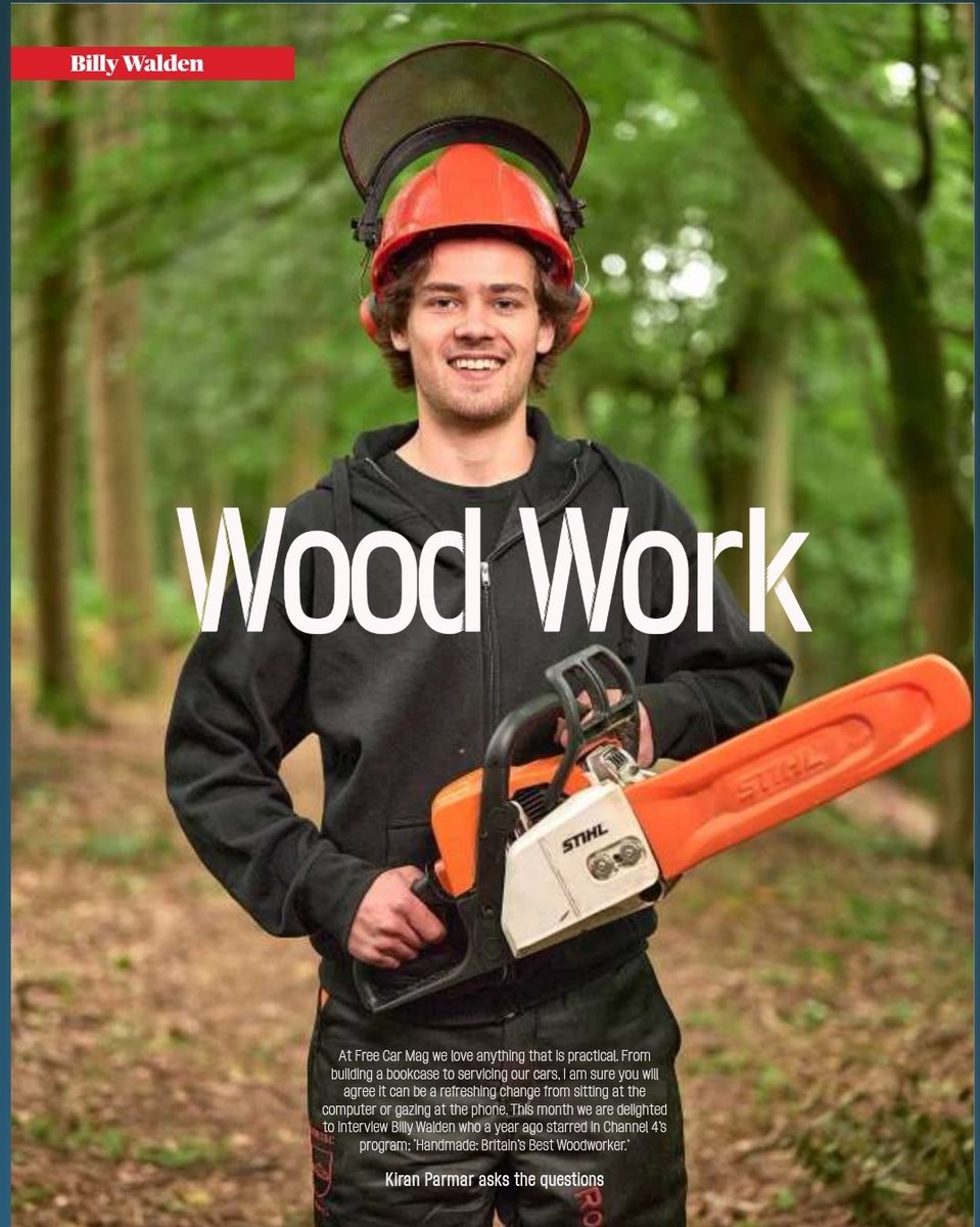 Photos_KP's tweet photo. Check out my interview with Billy Walden @JayneWalden1 from Channel 4's 'Handmade: Britain’s Best Woodworker' in the November issue of @FreeCarMag1
Read here: https://t.co/p6J1qIcqn8
#BritainsBestWoodworker
#FreeCarMag https://t.co/xF5kLNnDLs