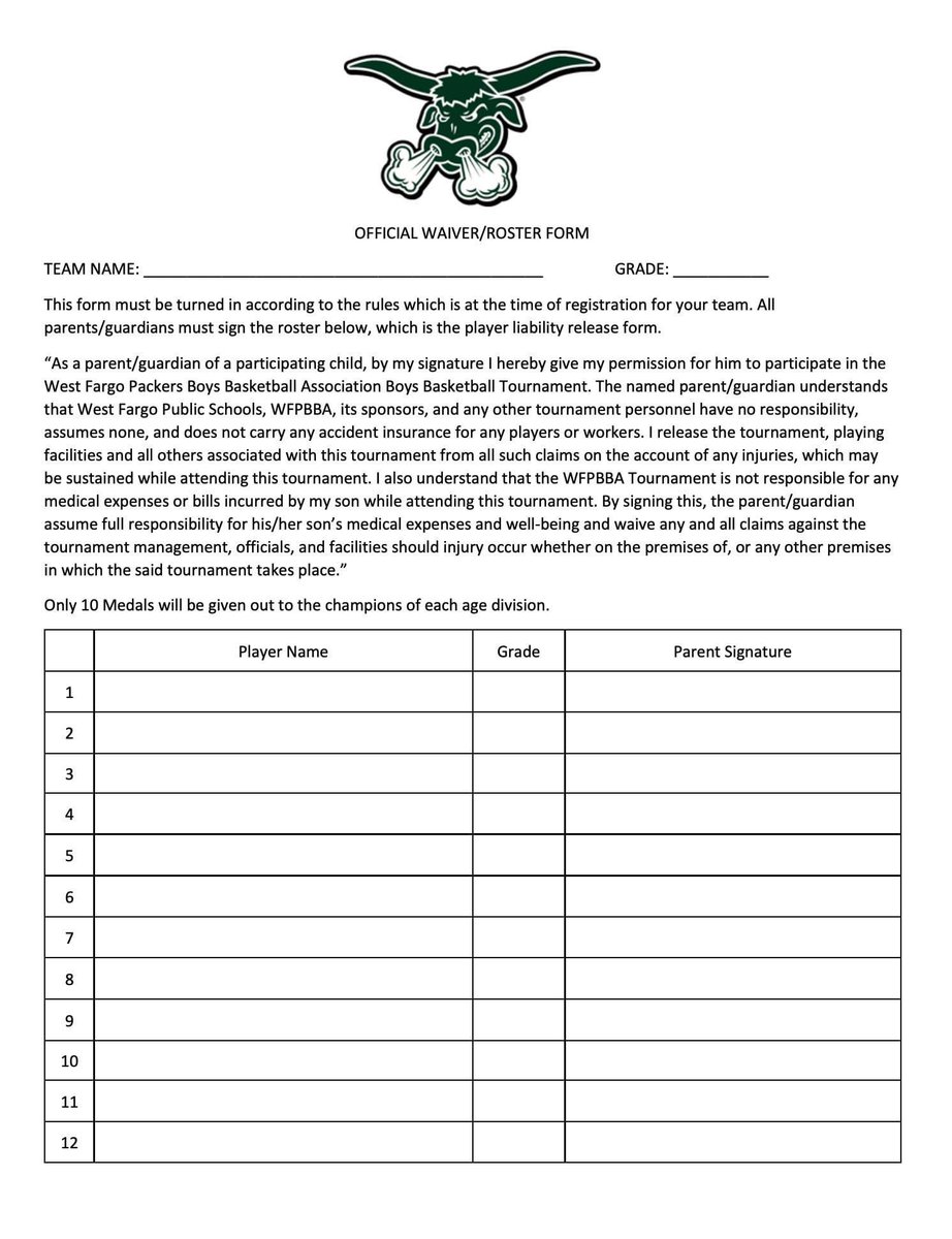 Casey Glandt (@caseygopromo) on Twitter photo Packer 5-on-5 still looking to fill some spots for our Sunday Nov 20th boys tournament
π 3rd / 4th Grade β 4 spots
π 5th Grade β 3 spots
π 6th Grade β full β
π 7th Grade β 3 spots
π 8th Grade β 1 spot
<a href="/wfpackerbackers/">WF Packer Backers</a> <a href="/WFPackerHoops/">West Fargo Packers Boys Basketball Association</a> <a href="/HeadBallCoachWF/">Adam Palczewski</a> Packer 5-on-5 still looking to fill some spots for our Sunday Nov 20th boys tournament
π 3rd / 4th Grade β 4 spots
π 5th Grade β 3 spots
π 6th Grade β full β
π 7th Grade β 3 spots
π 8th Grade β 1 spot
<a href="/wfpackerbackers/">WF Packer Backers</a> <a href="/WFPackerHoops/">West Fargo Packers Boys Basketball Association</a> <a href="/HeadBallCoachWF/">Adam Palczewski</a>