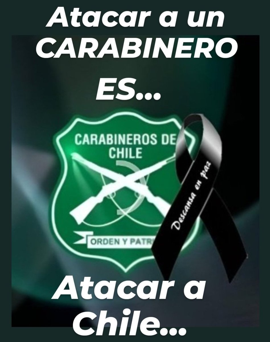 JICVgmailcom1's tweet photo. @aprachile #CarabinerosNoSeToca
#PorElHonor
#YoApoyoACarabinerosDeChile 
#FuerzaCarabineros
@Carabdechile https://t.co/a5XXVZaXdm