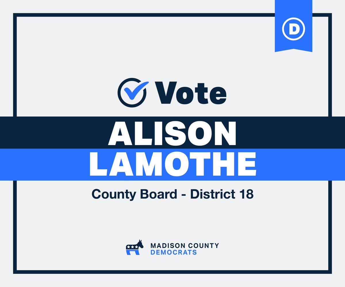 MadCoDemsIL's tweet photo. Alison Lamothe is an educator and mother fighting for common sense on the County Board. Please cast your vote for Alison early or on Election Day. Give her campaign a follow: https://t.co/5pj9cbXJjf https://t.co/BkBytFyB9P