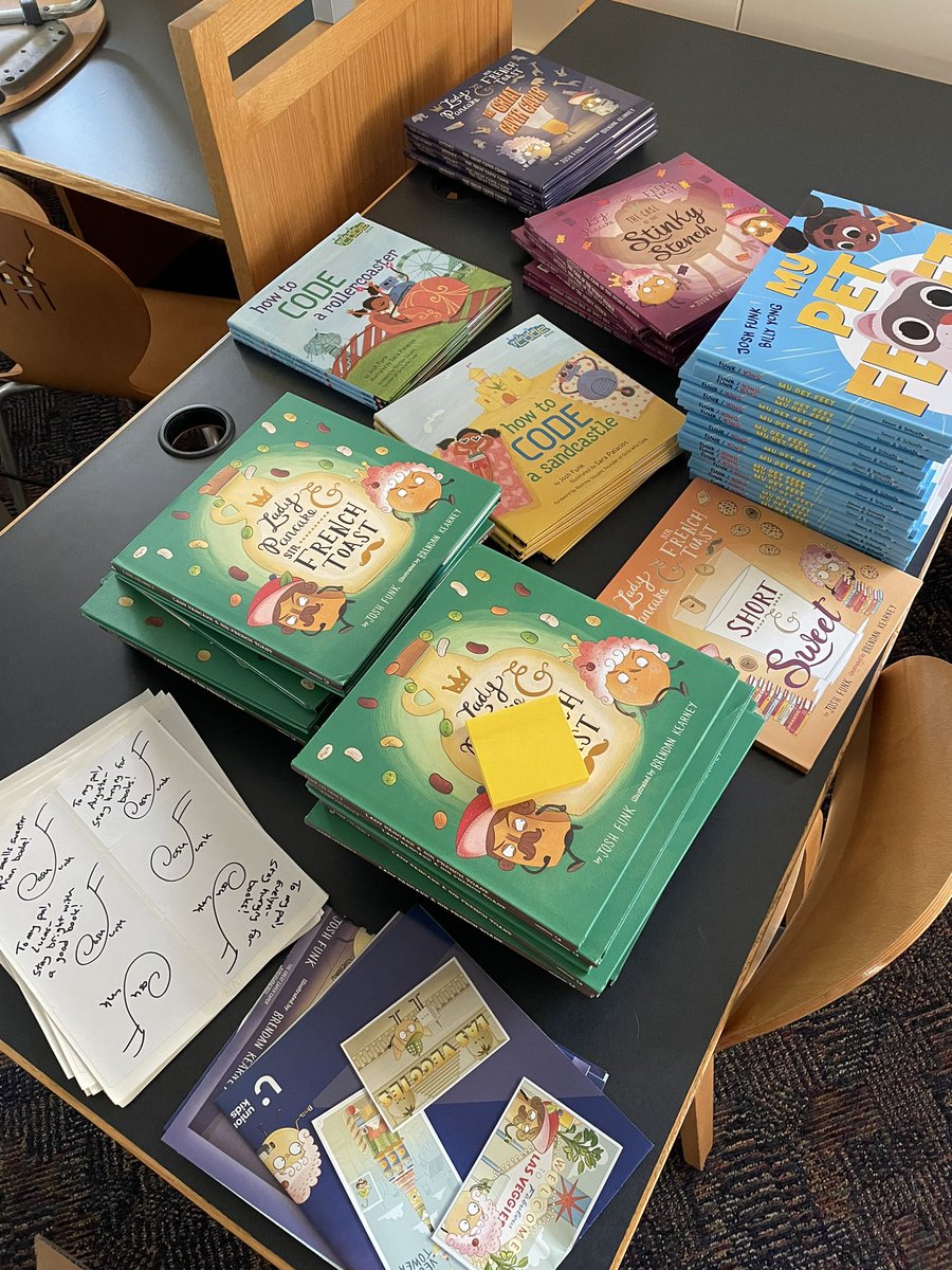 Can’t wait to get these books into the hands of readers tomorrow when they get the chance to “meet” <a href="/joshfunkbooks/">Josh Funk</a>!  Thank you to <a href="/FinePrintBook/">Fine Print Bookshop</a> for helping us!  #sascompass #shopsmall <a href="/mledford918/">Mary Ledford</a> @RebekahLantis