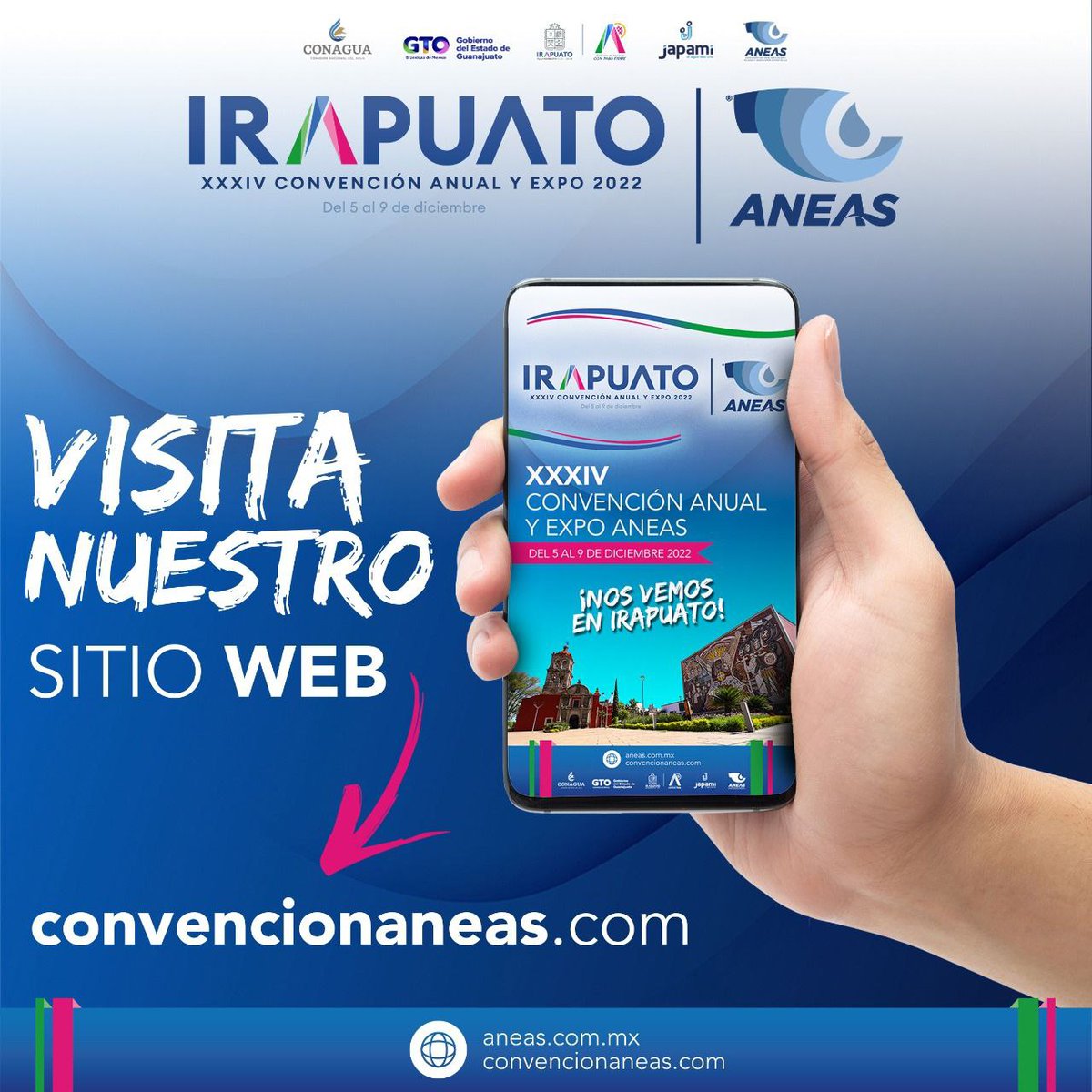 🌊🍓 ¿Ya estás listo para la #ConvencionANEAS2022 en #Irapuato?

💻 Consulta nuestra web:
convencionaneas.com
.
@gobiernogto <a href="/irapuatogob/">Gobierno de Irapuato</a> <a href="/LorenaAlfaroG/">Lorena Alfaro García</a> <a href="/JAPAMIgob/">JAPAMI💧</a> <a href="/conagua_mx/">Conagua</a> <a href="/Agua_Gto/">Agua_Gto</a> <a href="/InforumIrapuato/">INFORUM Irapuato</a> <a href="/IrapuatoTurismo/">Yo❤️Irapuato</a> <a href="/ANEASdeMexico/">ANEAS de México</a>