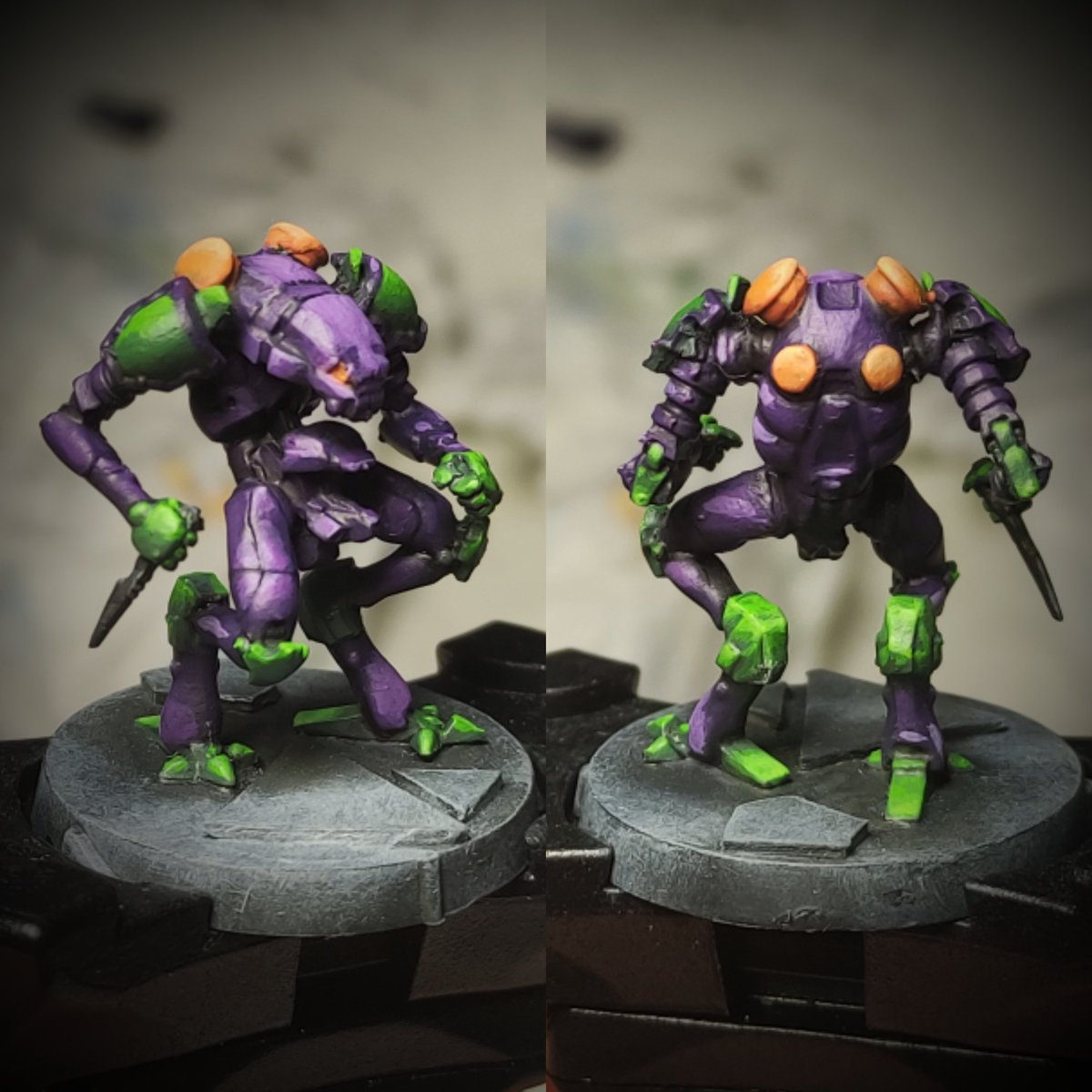 RepostTotal's tweet photo. Done! Still a lot of room for improvement but I wanted to finish this and so I did. Very happy with how the orange turned out...took lot of steps though 🫠

#minipainting #Aleph #InfinityTheUniverse #28mm #humansphere #Karkata #ancillaryremoteunit #OSS https://t.co/mWv4lnpEp8