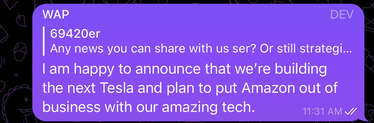 WAPETH's tweet photo. DEV just announced BREAKING news! The future of WAP will be crazy. https://t.co/ZOn2McA1qJ