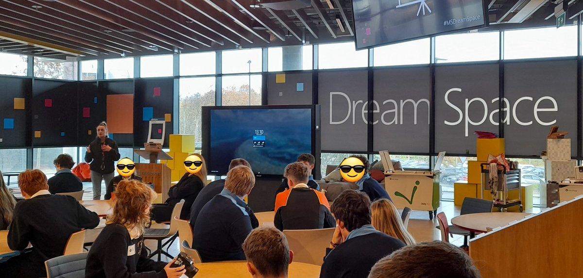m_cormican's tweet photo. #TransitionYears from #CarrickonShannon Community School enjoyed #ArtificialIntelligence workshop in #Microsoft Dreamspace #Dublin today. Thanks to Niamh and Corey Hughes for facilitating us. https://t.co/CchhY20KYn