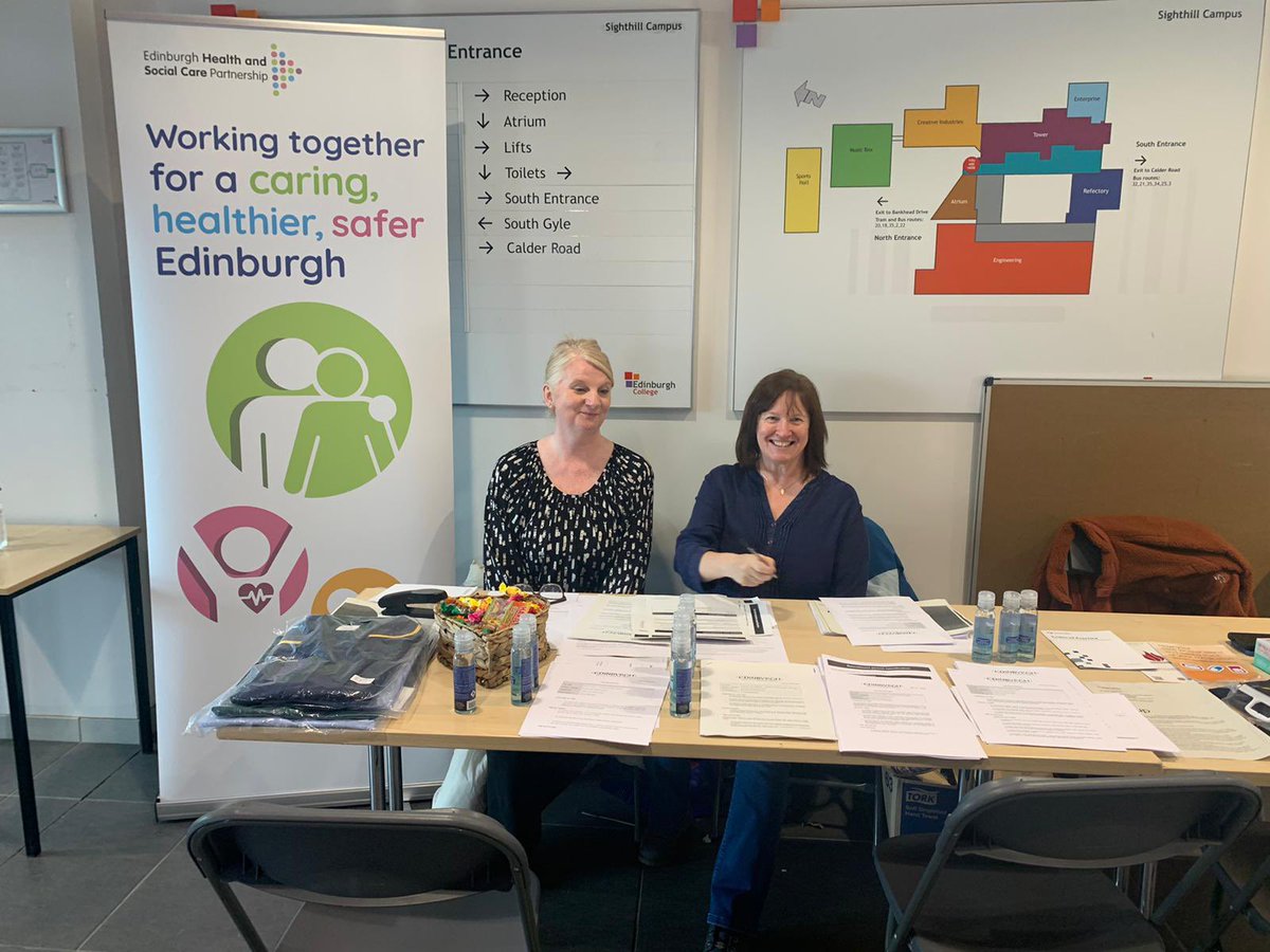 Megan_A_Dudgeon's tweet photo. Fantastic recruitment event at @edinburghcoll today. It was great to chat to so many students excited about a future career in Health &amp; Social Care. @EdinburghHSCP #recruitment https://t.co/4l2PDHEmn9