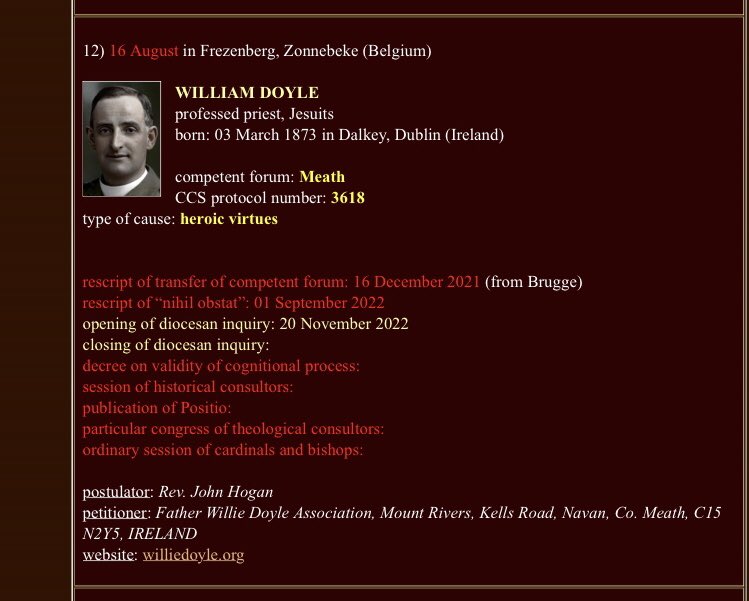 Fr Willie now features on the wonderful database, Hagiography Circle. Now we’re on our way! @FrWillieDoyle
