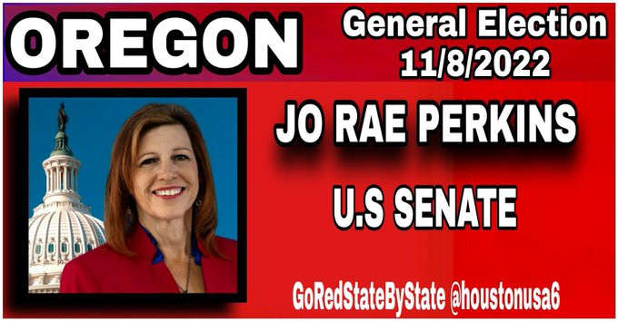 💥 Oregon, The time for change is NOW! 💥 Vote @PerkinsForUSSen ‼️ 🇺🇸 #GoRedStateByState 🇺🇸 🇺🇸 #JoRaePerkinsForUSSenate 🇺🇸
