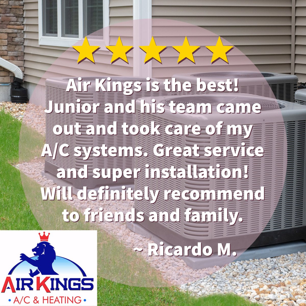 AirKingsAC's tweet photo. Ricardo, thank you for the opportunity to be of service!  
The feedback from our customers means a lot to us!  If you've used our services, we'd appreciate you taking a quick moment to leave us a review.

#Houston #ACService #AC #CommercialHVAC #BestService #AirKingsACAndHeating https://t.co/QJVeqvuyXp