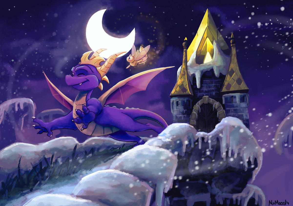 NaMoogly's tweet image. Some of my favourite Spyro fanarts I've gone and done 💜💜💜