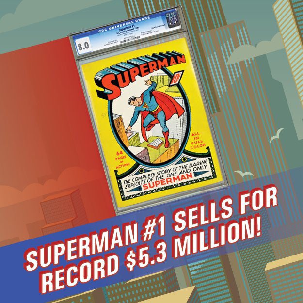 DID YOU KNOW? Back in April 2022, an 8.0 graded copy of Superman #1 sold for a record $5.3 million! There is (1) 8.5 graded copy on the CGC census, this is the highest known copy. We are VERY excited for the future of this comic in both digital and physical format. <a href="/PalmNft/">Palm NFT Studio</a>