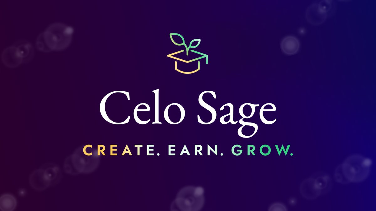 Introducing Celo Sage — create, earn, and grow! 🎓🌱 Join a passionate community of educators, writers, and producers expanding Celo’s mission of prosperity for all. Create content for the Celo ecosystem to earn rewards and grow your Web3 presence. 🧵👇