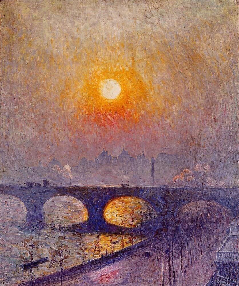 olgatuleninova's tweet photo. Emile Claus
"Sunset over Waterloo Bridge",c.1906
oil on canvas https://t.co/SKPtH1mxWN