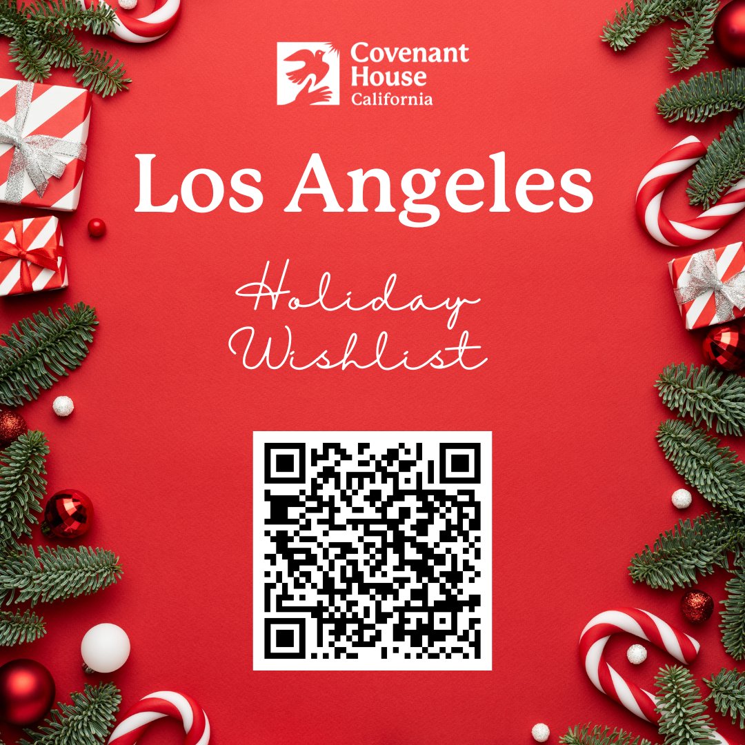 CovenantHouseCa's tweet photo. Tis the season! Our Holiday Wish lists are here! If you want to support our youth during the holidays and purchase holiday gifts, swipe to whatever location you want to support and scan the QR code that link to our wish lists. https://t.co/zr0FwyfGMy