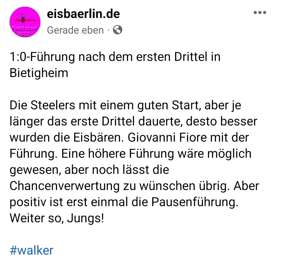 eisbaerlin_WBN's tweet photo. Verdiente Pausenführung, guter Einsatz, mangelnde Chancenverwertung aber mit einem guten Gefühl in die erste Drittelpause. #scbebb https://t.co/1h76Re75Hm