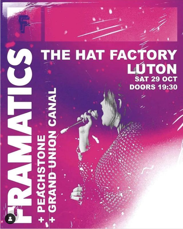 Coming up this Saturday, <a href="/lutonlives/">Luton Lives Music Community</a> bring us Basement Live!

@FramaticsBand will be headlining the event with support from @VBAHfanzine, <a href="/peachstonemusic/">Peachstone</a> &amp; brand new band Grand Union Canal.

Got your ticket yet?
📅 29 Oct, 7.30pm
🎟️ £5 - book here: loom.ly/_EDVKJ8
