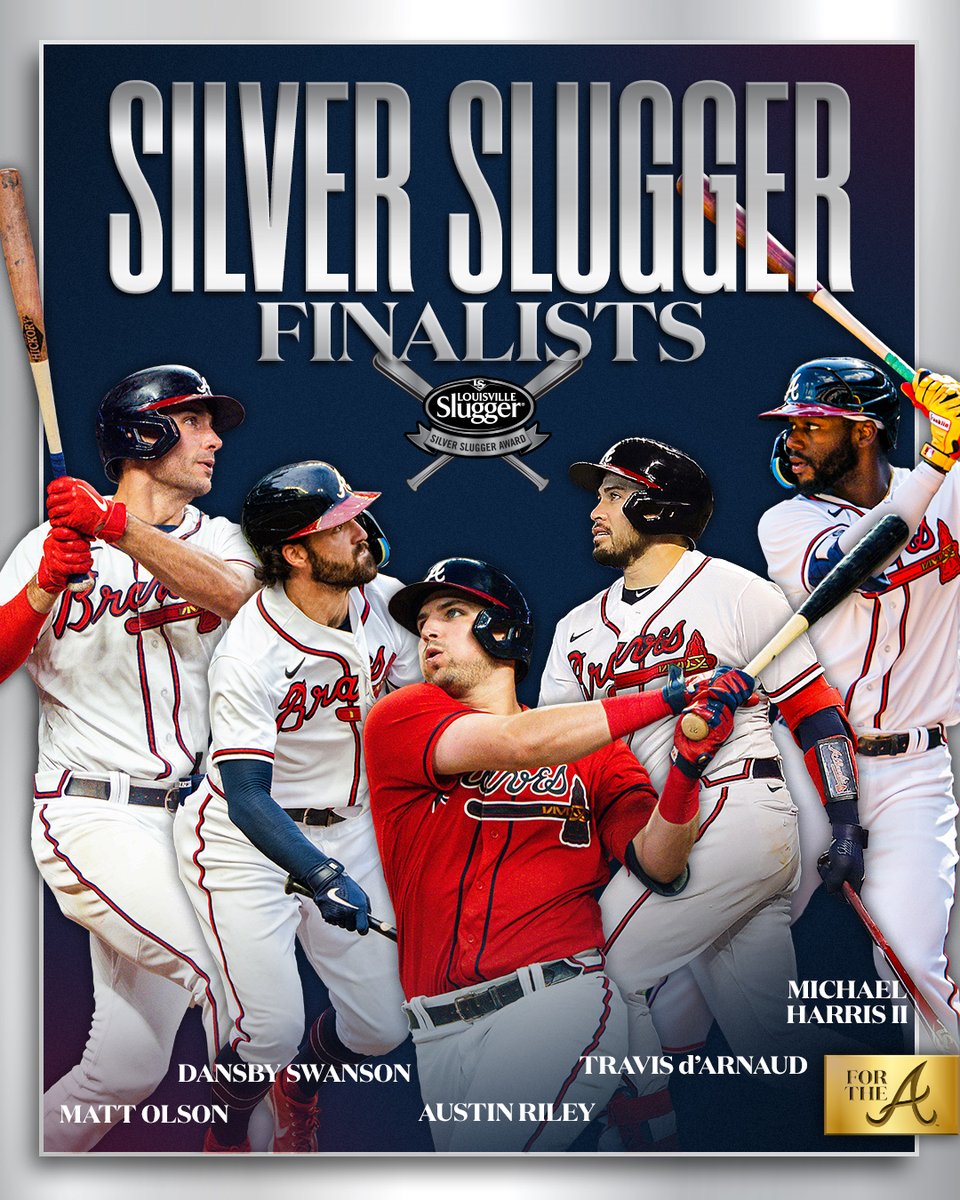 Congratulations to our five Silver Slugger Award finalists: @mattolson21, @LieutenantDans7, @austinriley1308, @MoneyyyMikeee and Travis d'Arnaud!