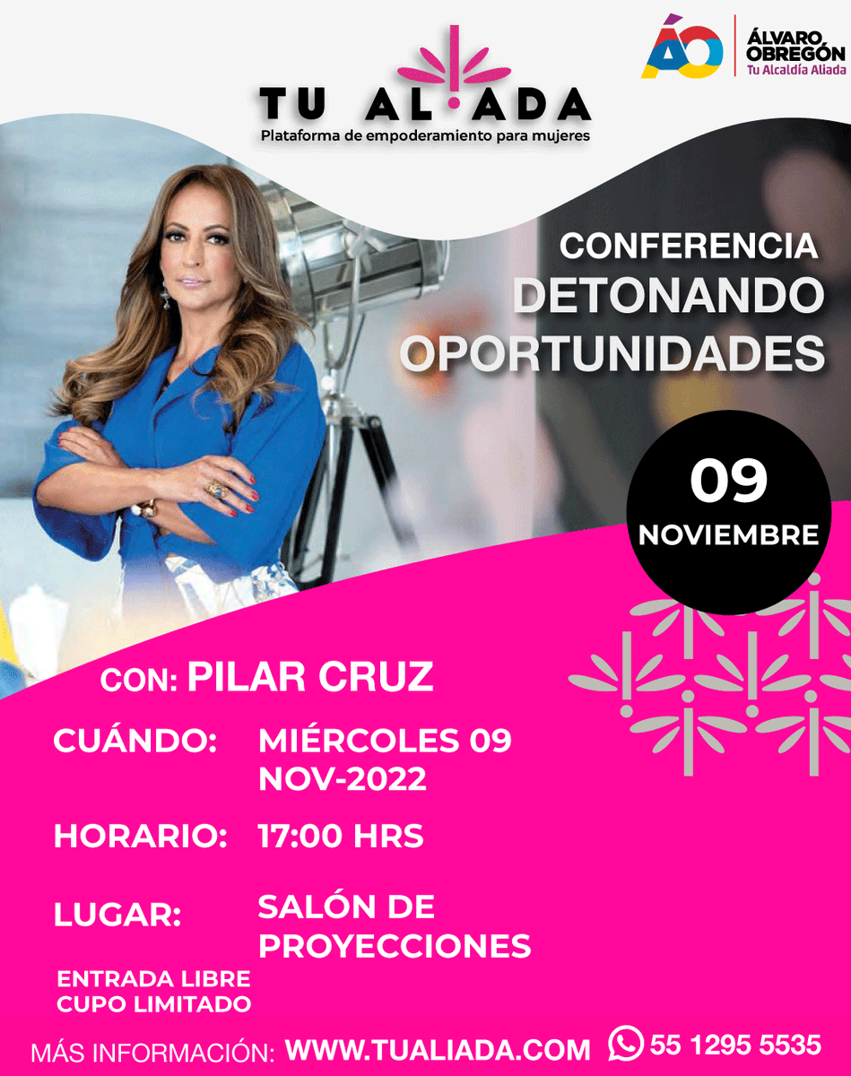 Tu_Aliadamx's tweet photo. Vecinas de Álvaro Obregón, estamos por dar inicio a la segunda generación de Tu Aliada, Plataforma de empoderamiento para mujeres.
Informes y registro al +52 55 1295 5535 https://t.co/J1H4pKNpDk