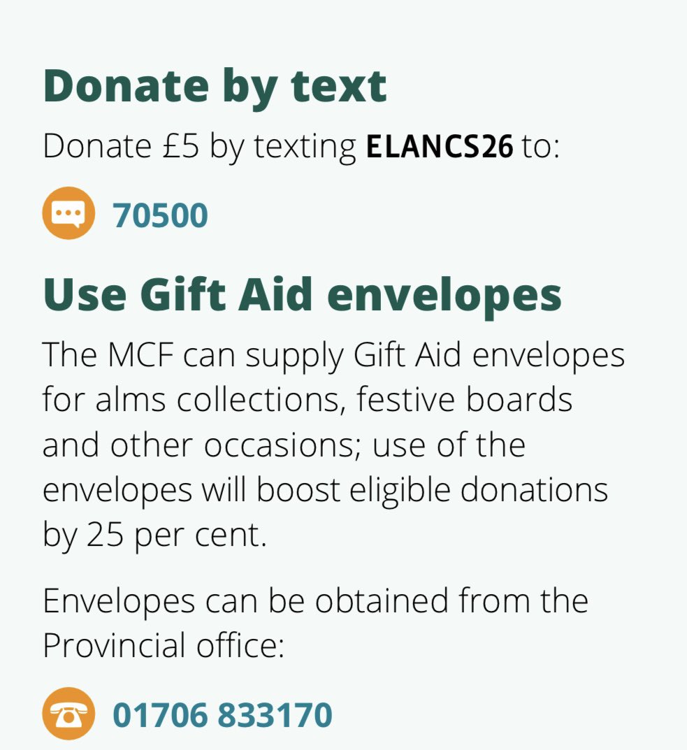 *East Lancashire Festival Appeal 2026*

How can you get involved in the EL Festival 2026?

• Donate online
• Donate over the phone
• Donate by text
• Use Gift Aid envelopes
• Use paper forms
• Donate using the QR code

 #elfestival2026 #masoniccharitablefoundation #mcf