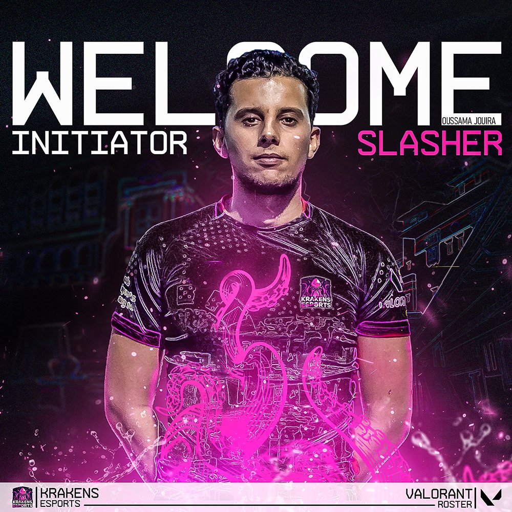 KrakensEsports's tweet photo. We present to you, our LAST ADDITION to the #VALORANT  team roster!
@JouiraOussama 🇹🇳
Welcome SlacherJ ! 🫡

#KRAKENS #ALWAYS_KRAKENS https://t.co/plGxb0pkNX